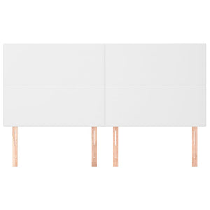 Kopfteil Weiß 180x5x118/128 cm Kunstleder