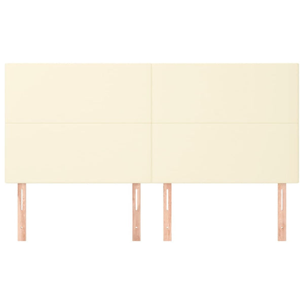 Kopfteil Creme 180x5x118/128 cm Kunstleder