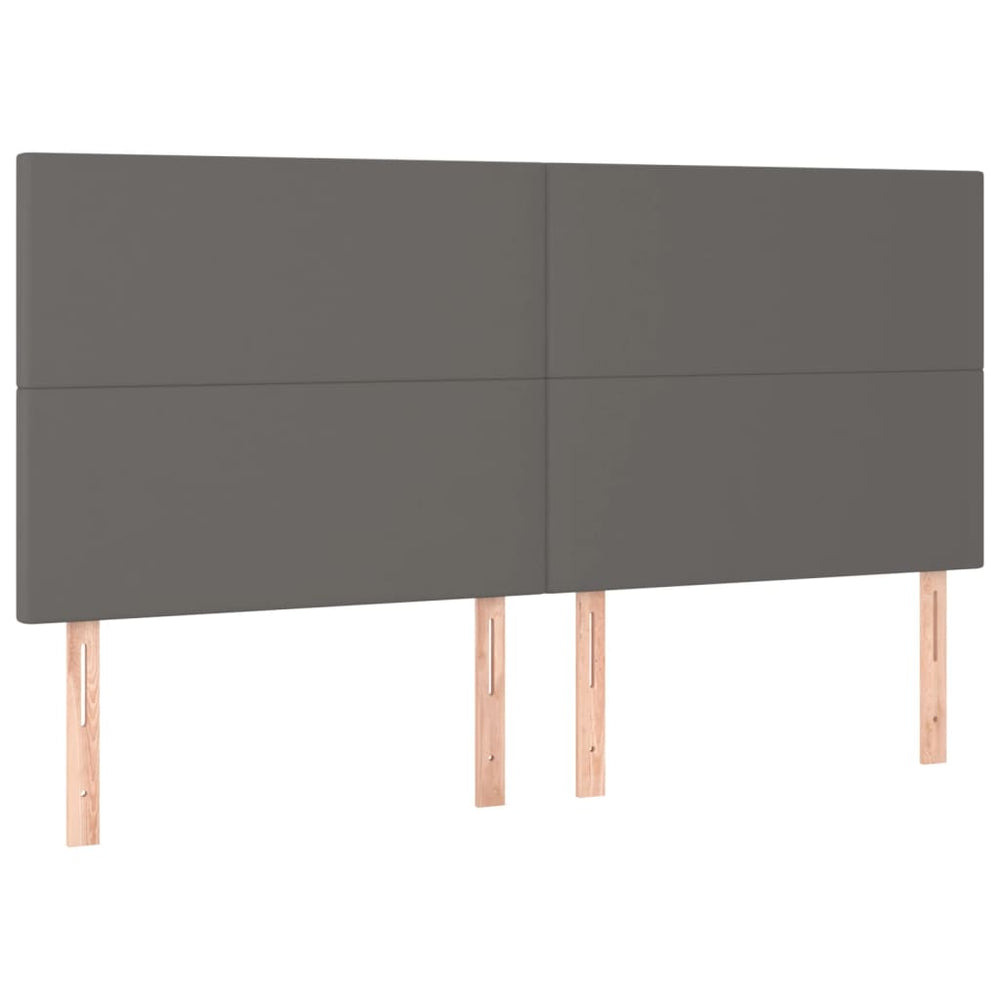 vidaXL Tête de lit gris 180x5x118/128 cm en similicuir