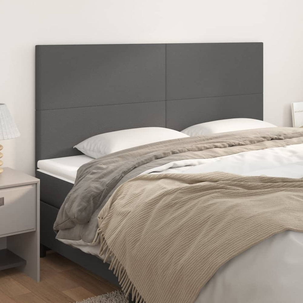 vidaXL Tête de lit gris 180x5x118/128 cm en similicuir