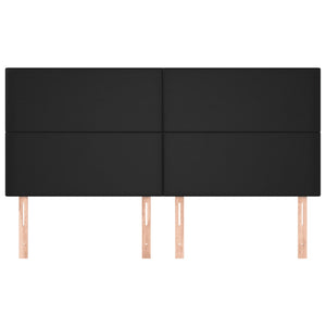 Kopfteil Schwarz 200x5x118/128 cm Kunstleder