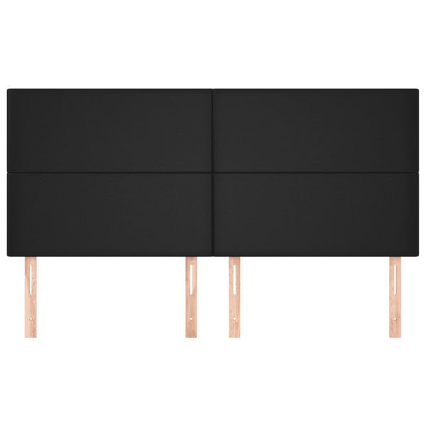 Kopfteil Schwarz 200x5x118/128 cm Kunstleder