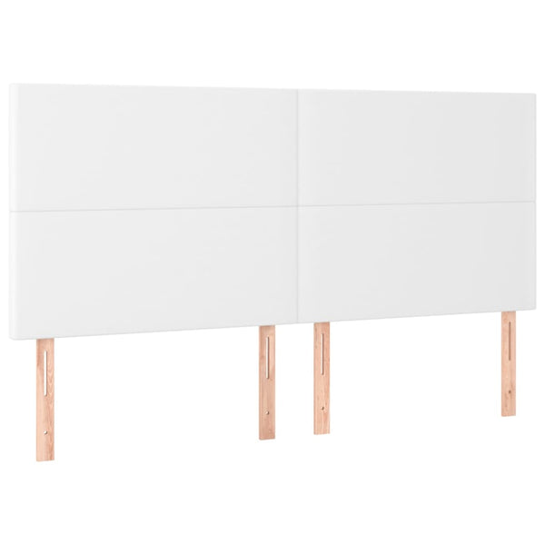 Kopfteil Weiß 200x5x118/128 cm Kunstleder