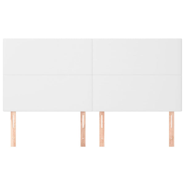 Kopfteil Weiß 200x5x118/128 cm Kunstleder
