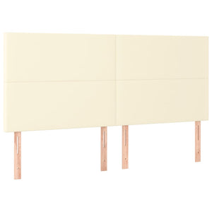 Kopfteil Creme 200x5x118/128 cm Kunstleder