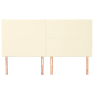 Kopfteil Creme 200x5x118/128 cm Kunstleder