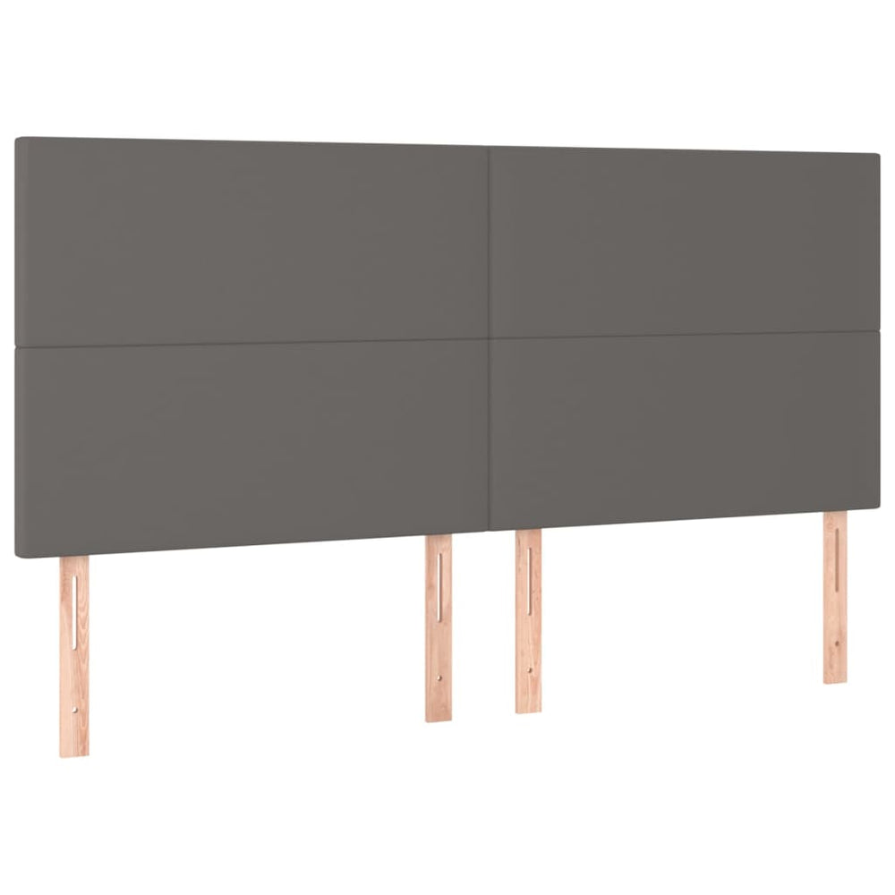 vidaXL Tête de lit gris 200x5x118/128 cm similicuir