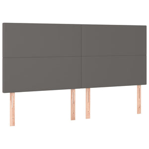 Kopfteil Grau 200x5x118/128 cm Kunstleder