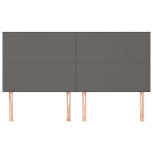Kopfteil Grau 200x5x118/128 cm Kunstleder