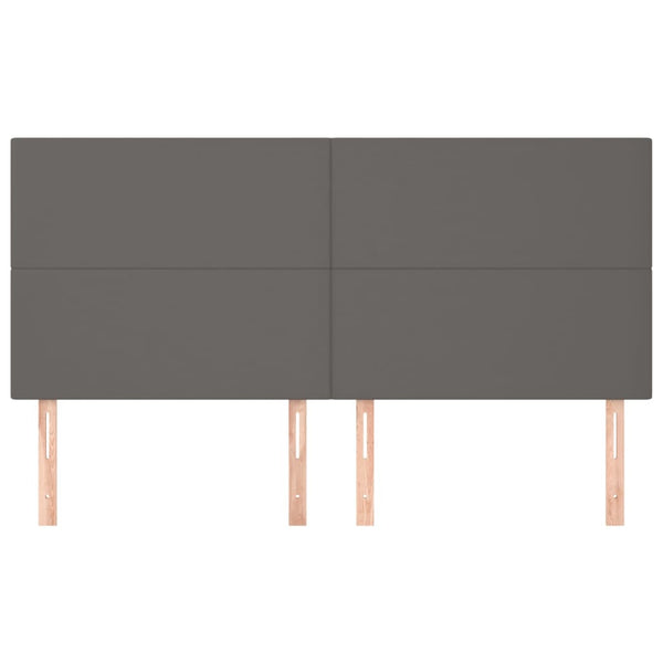 Kopfteil Grau 200x5x118/128 cm Kunstleder