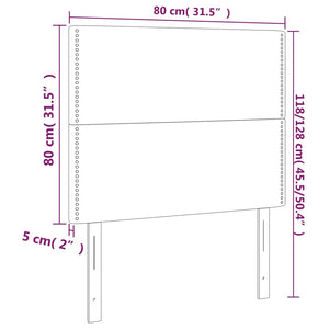 Kopfteil Dunkelgrau 80 x 5 x 118/128 cm Stoff