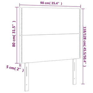 Kopfteil Hellgrau 90x5x118/128 cm Stoff