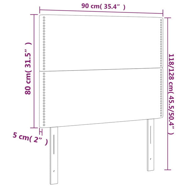Kopfteil Blau 90x5x118/128 cm Stoff