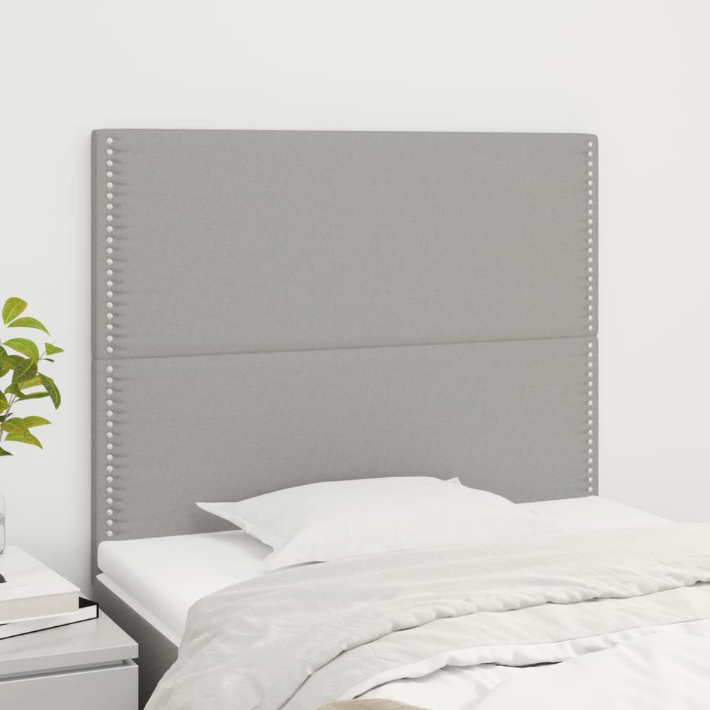 vidaXL Tête de lit Gris clair 100 x 5 x 118/128 cm Tissu