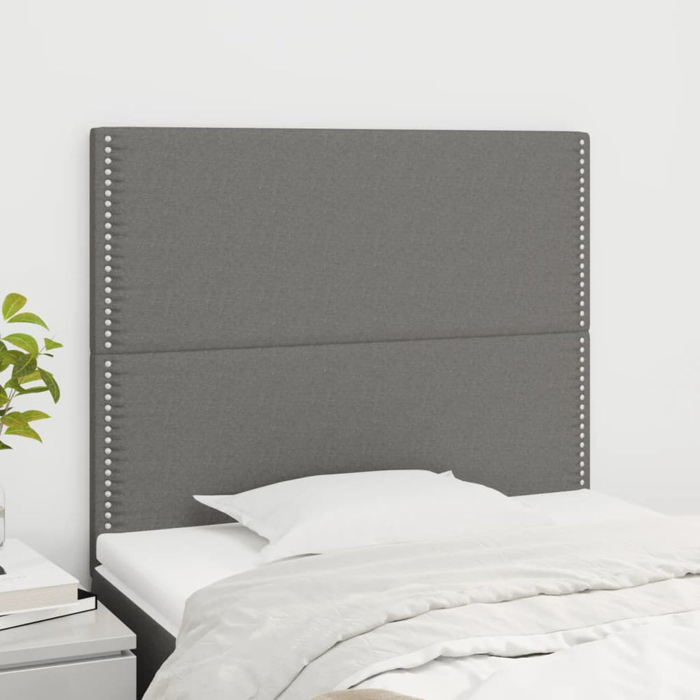 vidaXL Tête de lit gris foncé 100 x 5 x 118/128 cm Tissu