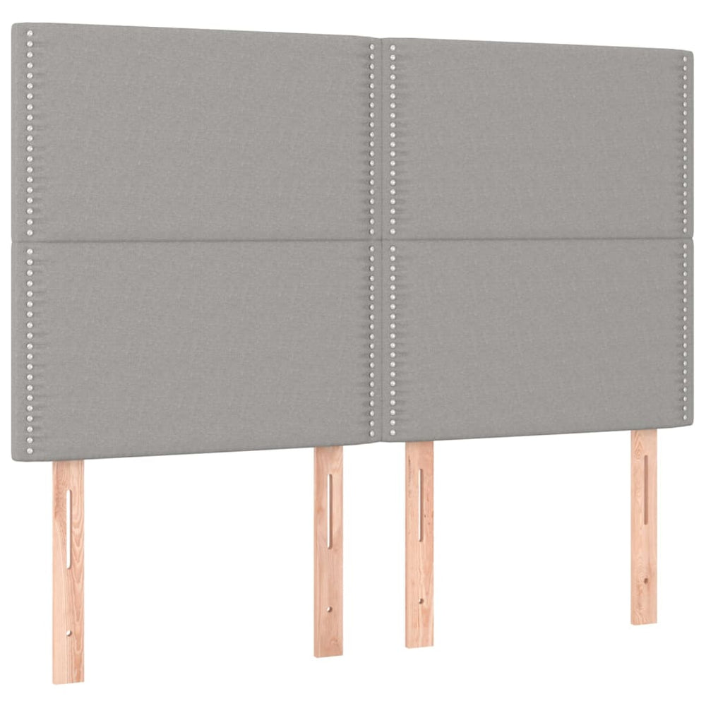 vidaXL Tête de lit Gris clair 144x5x118/128 cm Tissu