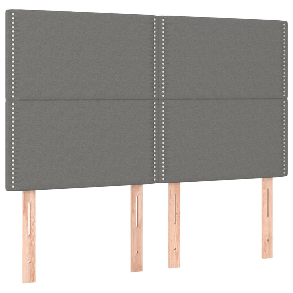 vidaXL Tête de lit gris foncé 144 x 5 x 118/128 cm Tissu