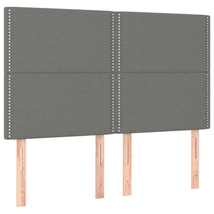Kopfteil Dunkelgrau 144 x 5 x 118/128 cm Stoff