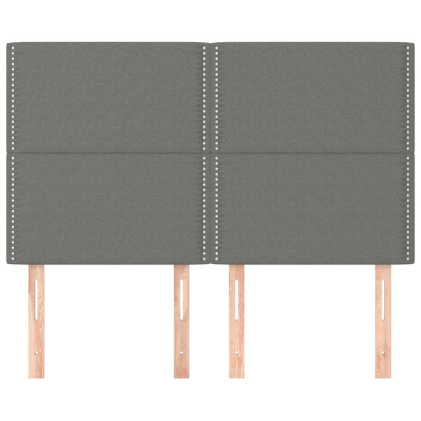 Kopfteil Dunkelgrau 144 x 5 x 118/128 cm Stoff