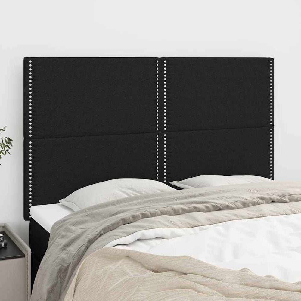vidaXL Tête de lit Noir 144x5x118/128 cm Tissu