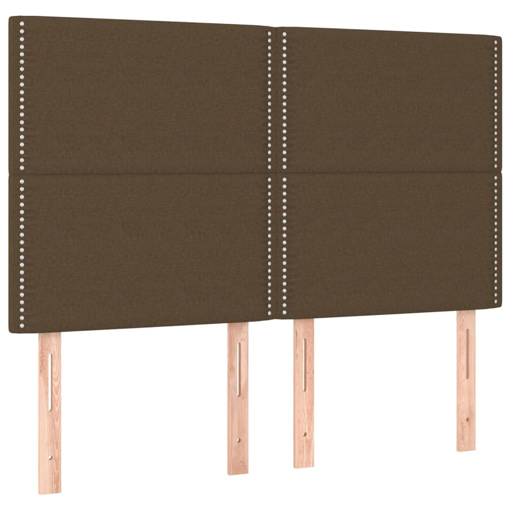 vidaXL Tête de lit Marron foncé 144x5x118/128 cm Tissu