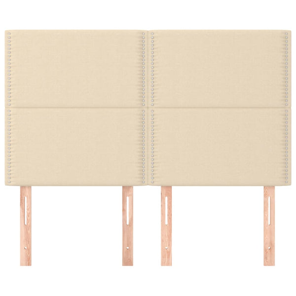 Kopfteil Creme 144x5x118/128 cm Stoff
