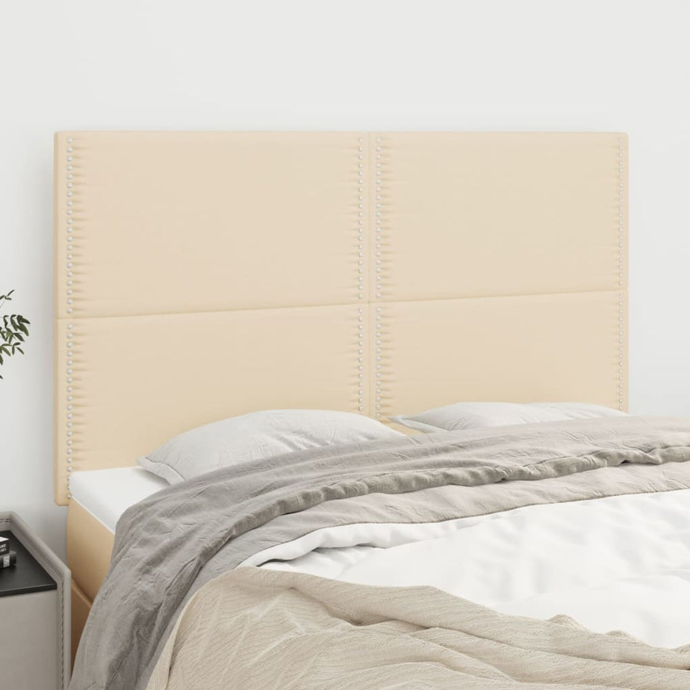 vidaXL Tête de lit Crème 144x5x118/128 cm Tissu