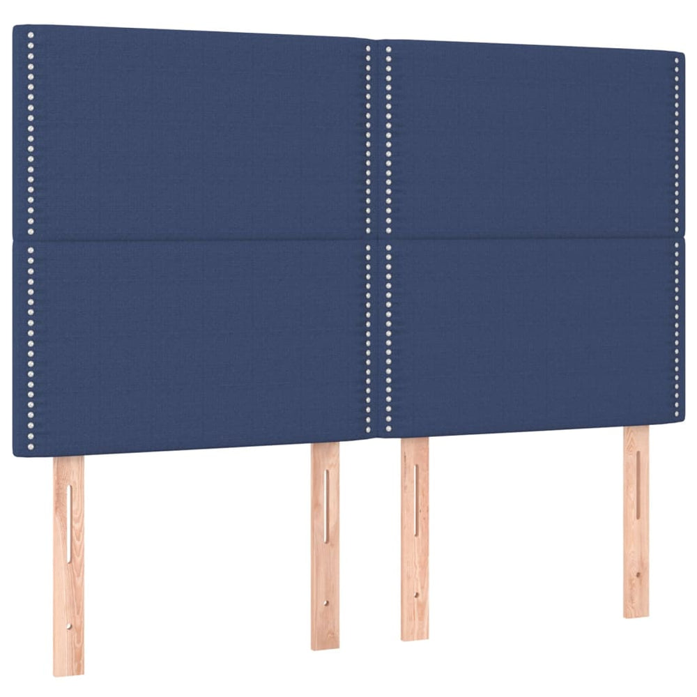 vidaXL Tête de lit bleue 144x5x118/128 cm Tissu