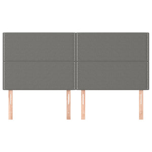 Kopfteil Dunkelgrau 160 x 5 x 118/128 cm Stoff