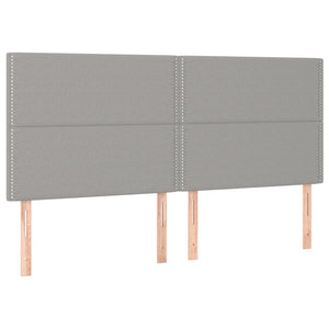 Kopfteil Hellgrau 180 x 5 x 118/128 cm Stoff