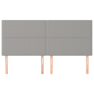 Kopfteil Hellgrau 180 x 5 x 118/128 cm Stoff