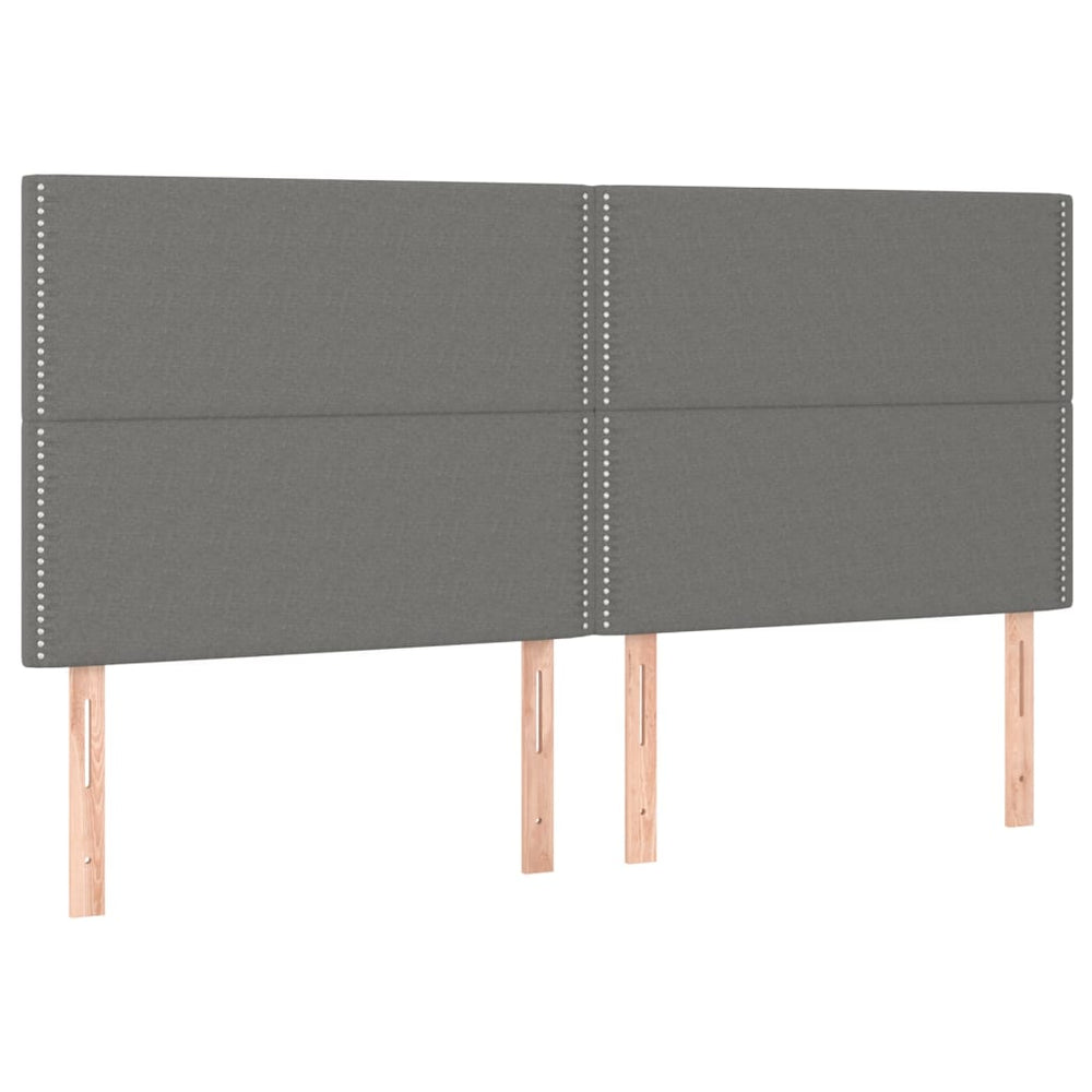 vidaXL Tête de lit gris foncé 180 x 5 x 118/128 cm Tissu