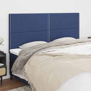 Kopfteil Blau 180x5x118/128 cm Stoff