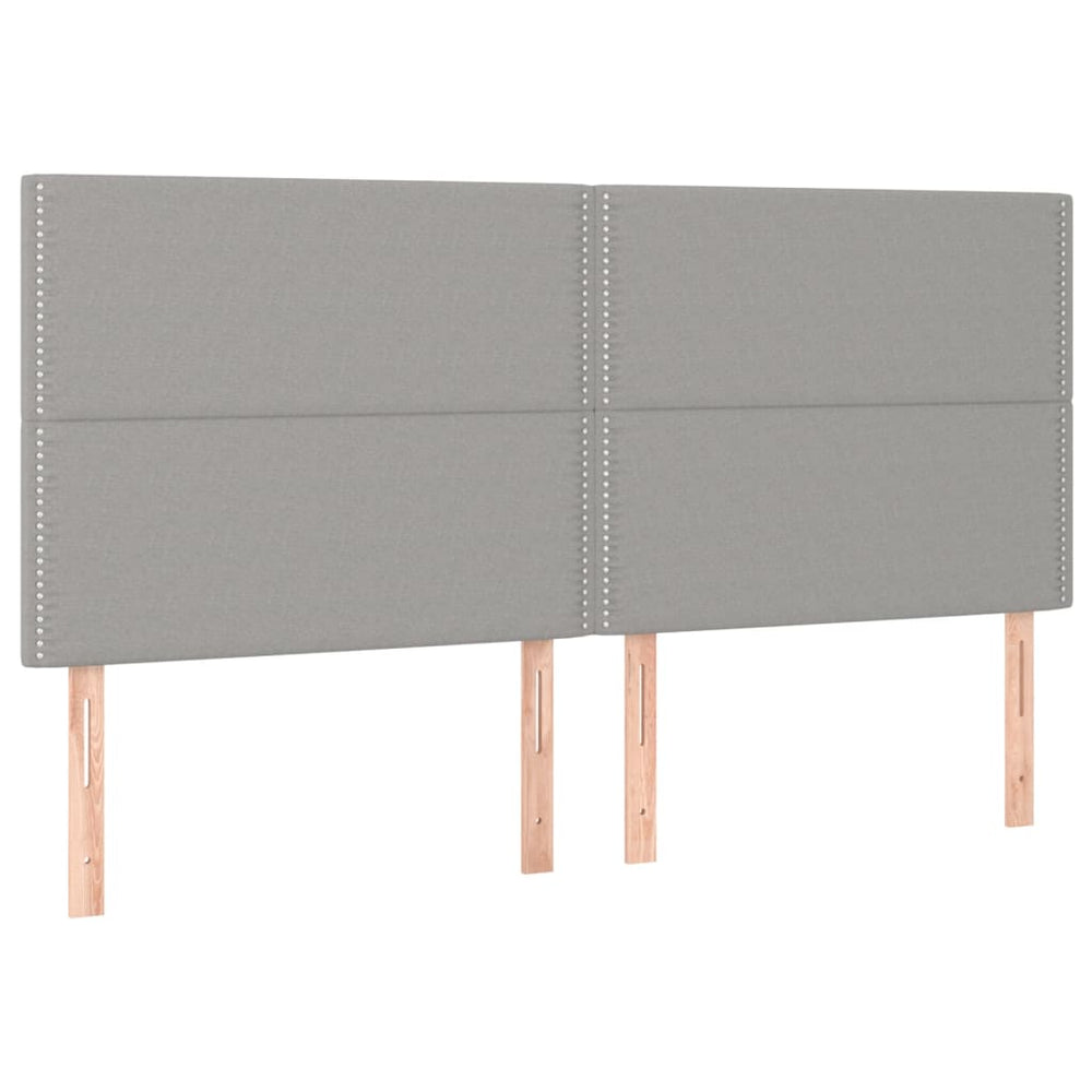 vidaXL Tête de lit Gris clair 200 x 5 x 118/128 cm Tissu
