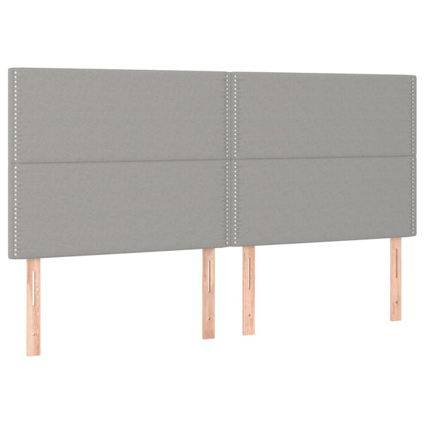 Kopfteil Hellgrau 200 x 5 x 118/128 cm Stoff