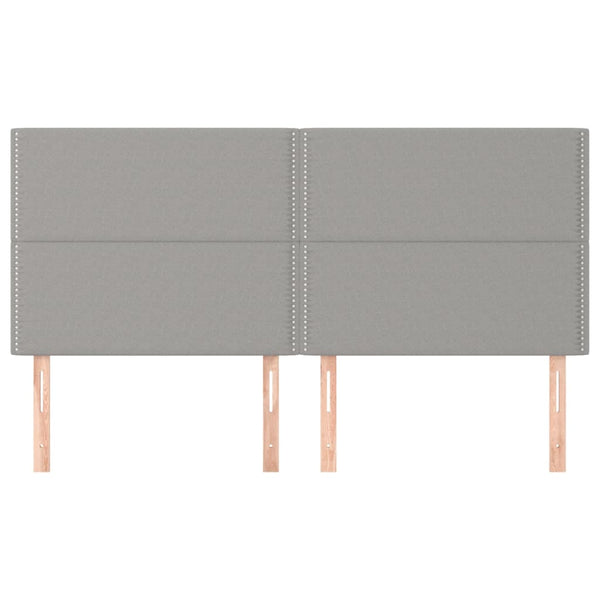 Kopfteil Hellgrau 200 x 5 x 118/128 cm Stoff