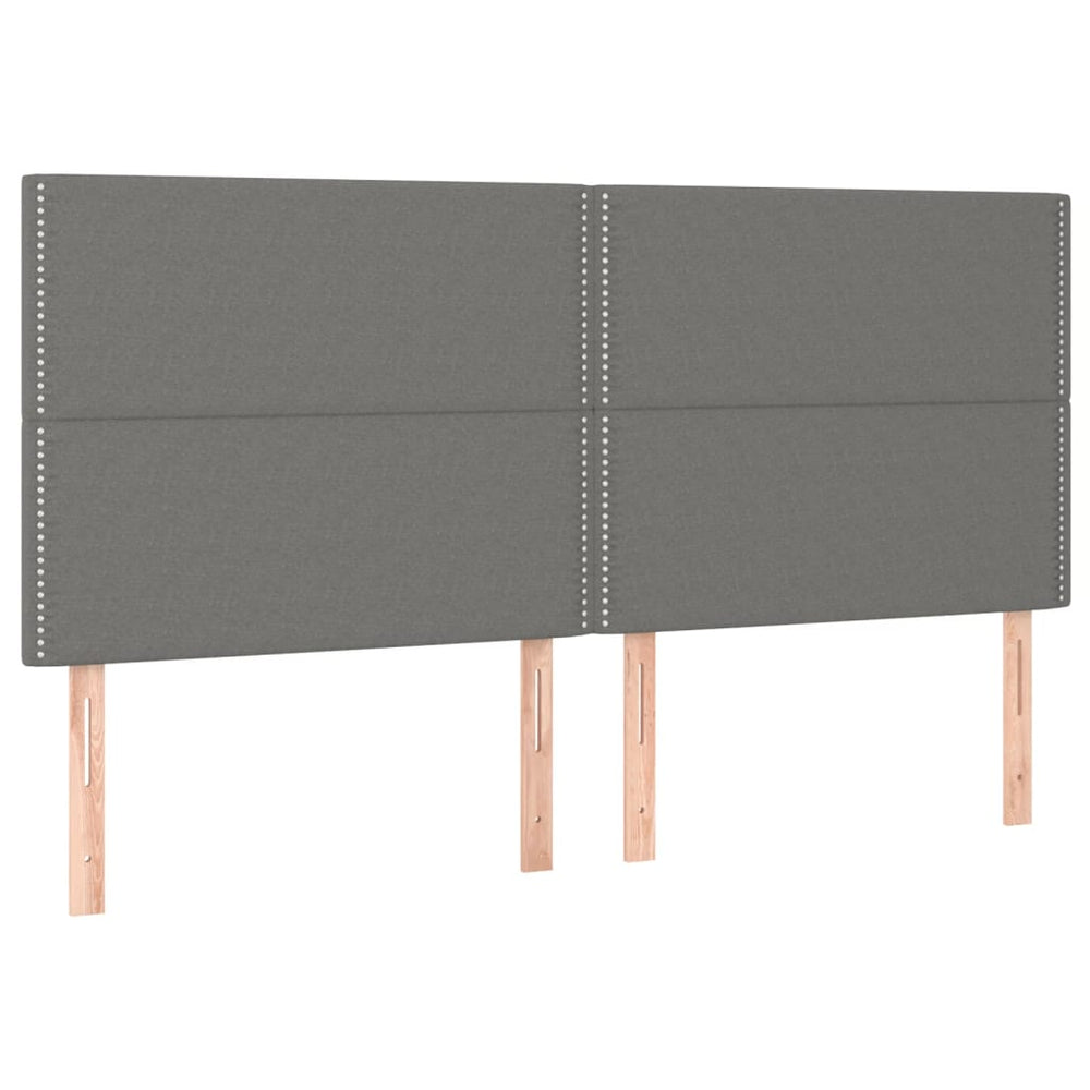 vidaXL Tête de lit gris foncé 200 x 5 x 118/128 cm Tissu