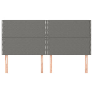 Kopfteil Dunkelgrau 200 x 5 x 118/128 cm Stoff