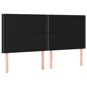 Kopfteil Schwarz 200 x 5 x 118/128 cm Stoff