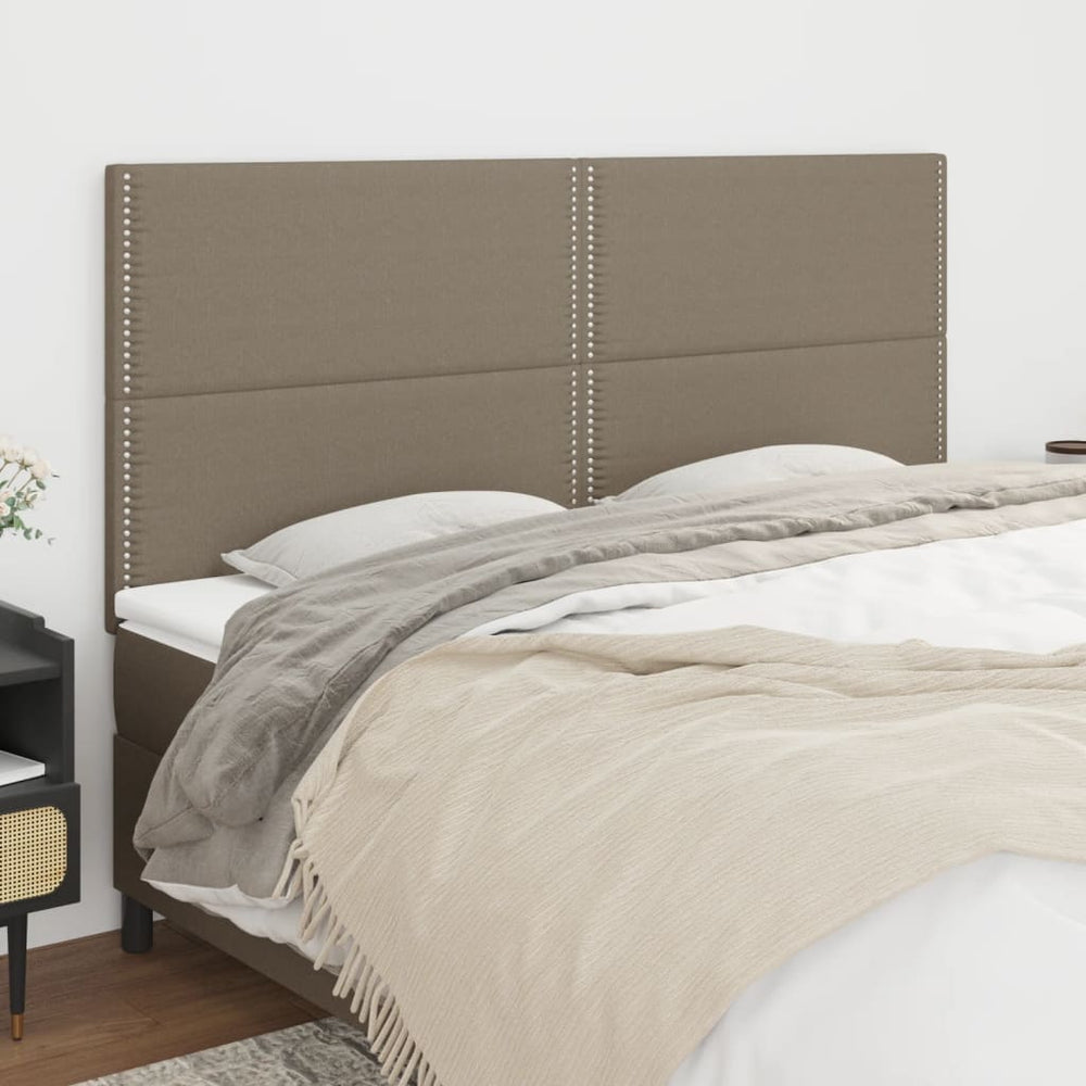 vidaXL Tête de lit Taupe 200 x 5 x 118/128 cm Tissu