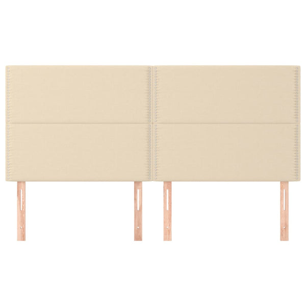 Kopfteil Creme 200 x 5 x 118/128 cm Stoff