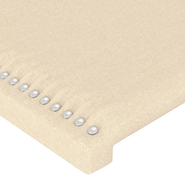 Kopfteil Creme 200 x 5 x 118/128 cm Stoff