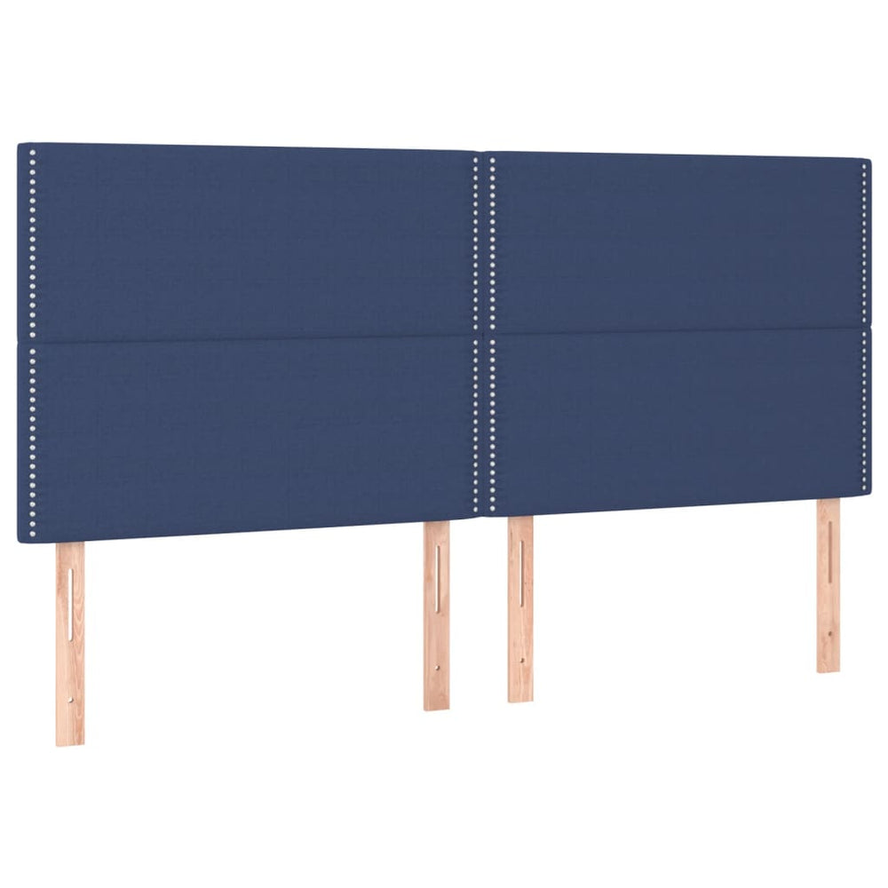 vidaXL Tête de lit bleu 200 x 5 x 118/128 cm tissu