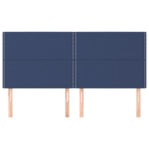 Kopfteil Blau 200 x 5 x 118/128 cm Stoff