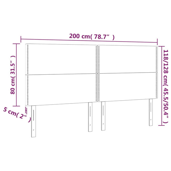 Kopfteil Blau 200 x 5 x 118/128 cm Stoff