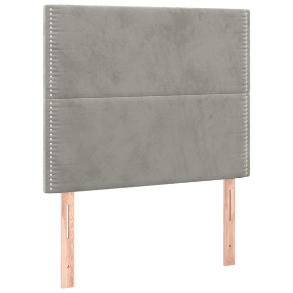 vidaXL Tête de lit Gris clair 80x5x118/128 cm Velours