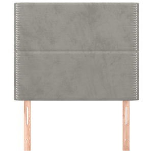 vidaXL Tête de lit Gris clair 80x5x118/128 cm Velours