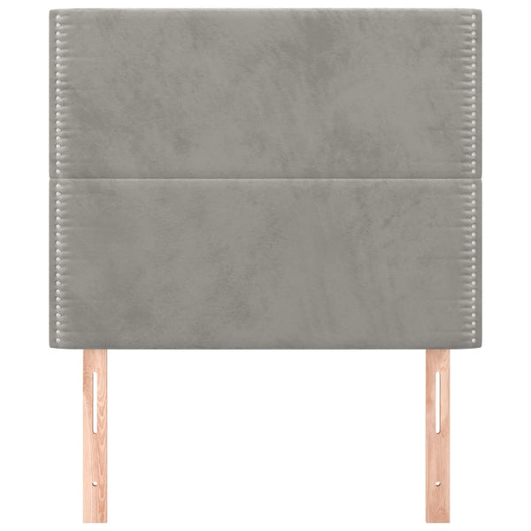 vidaXL Tête de lit Gris clair 80x5x118/128 cm Velours
