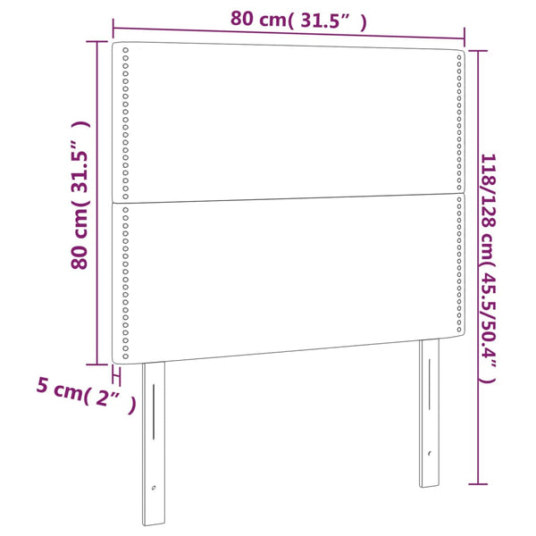 vidaXL Tête de lit Gris clair 80x5x118/128 cm Velours