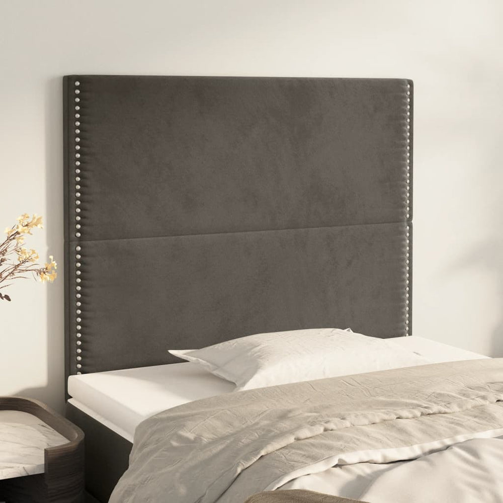 vidaXL Tête de lit gris foncé 80 x 5 x 118/128 cm velours